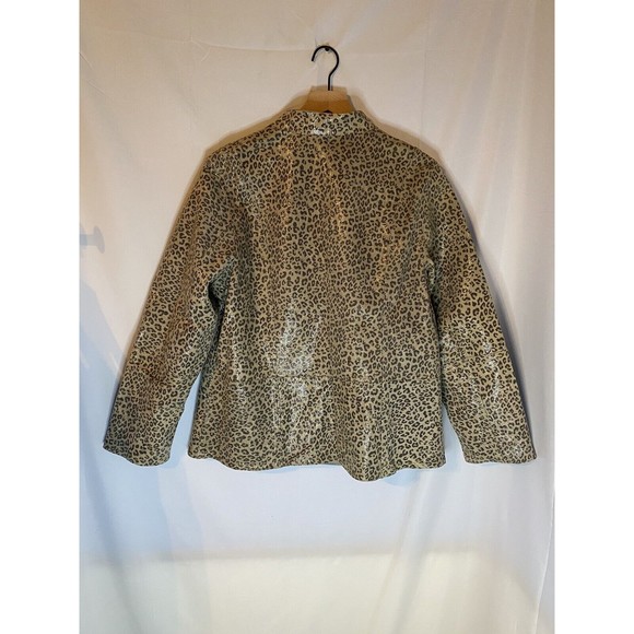 Chico’s Geniune Leather Glam Cat Lacaya  Reversible  Cheetah Jacket Sz 3 XL NWT - Picture 2 of 8